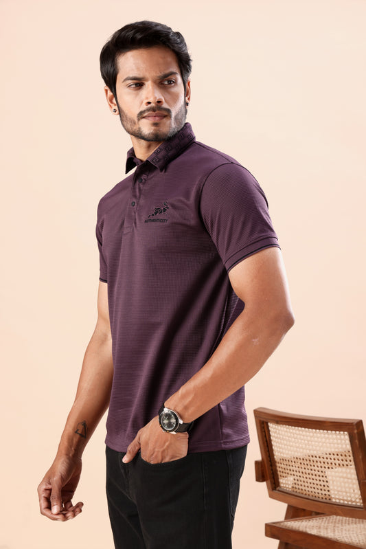Evenway Men's Premium Textured Polo Shirt for Casual Wear