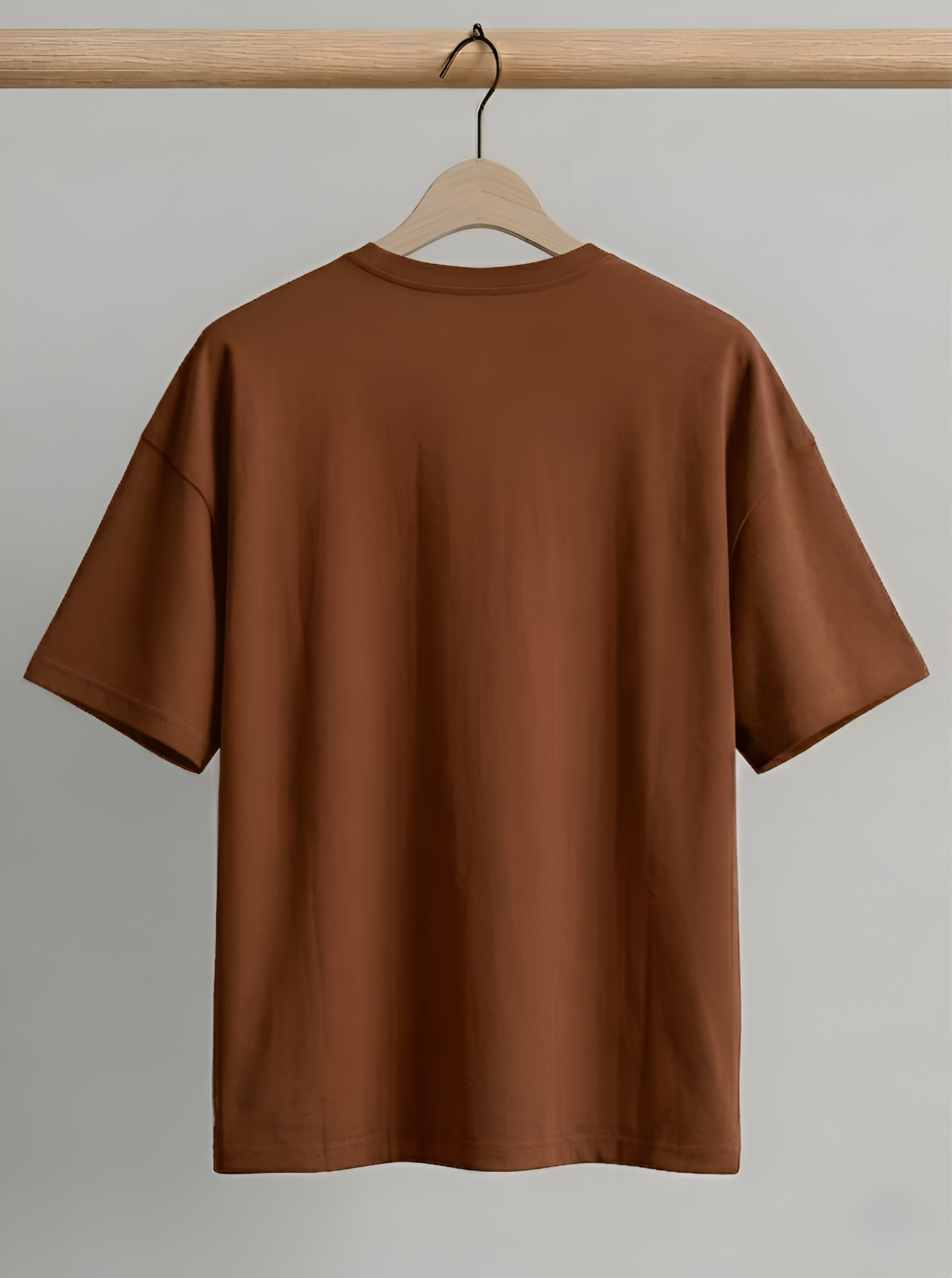 Premium Oversized Brown Heavyweight Drop Shoulder Cotton Tee
