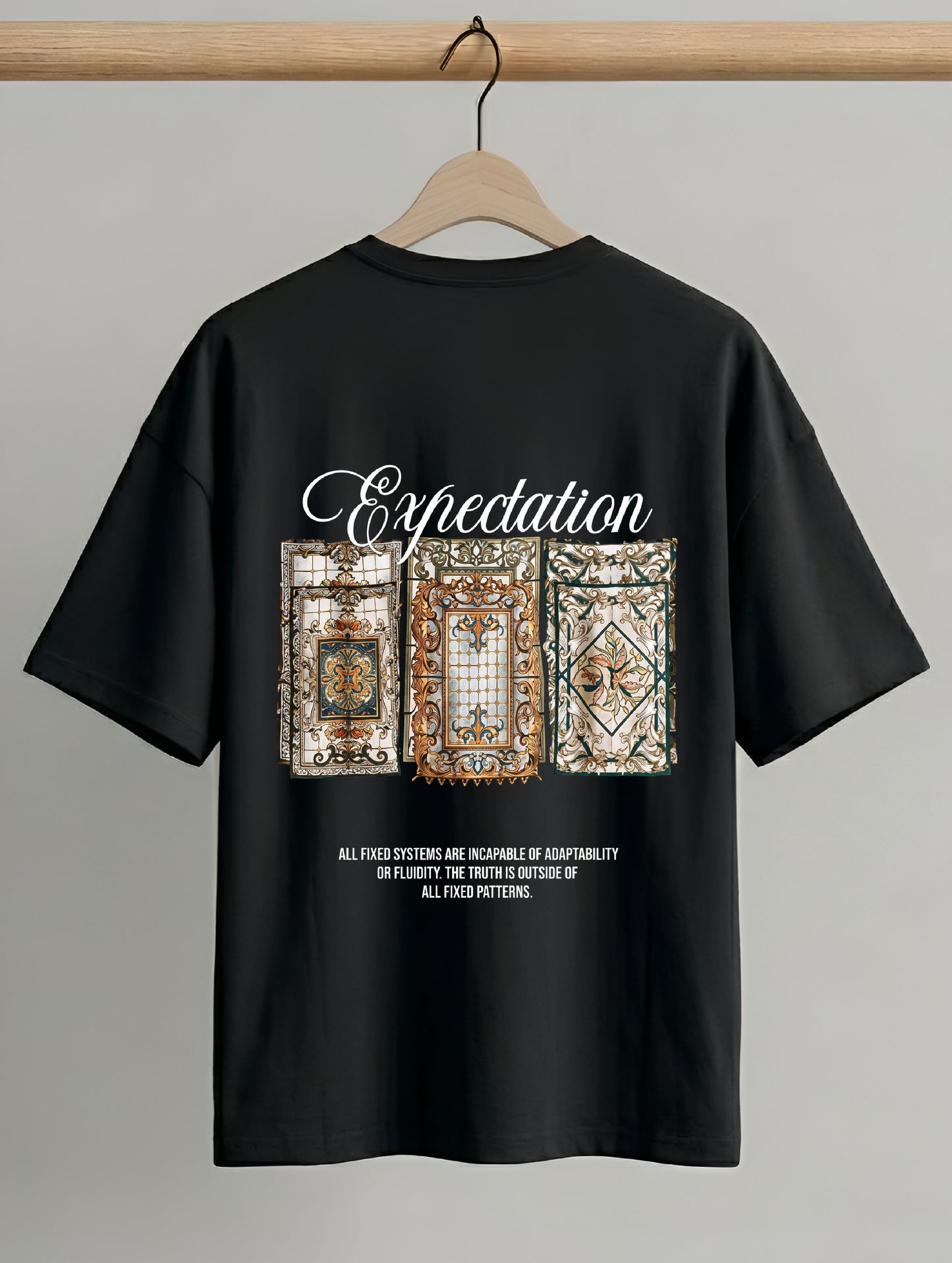 Evenway Expectation Art Graphic Oversized Streetwear Tee