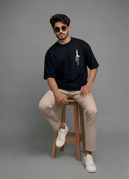 Evenway "Left It All Behind" Graphic Oversized T-Shirt – Premium Black Anime Streetwear