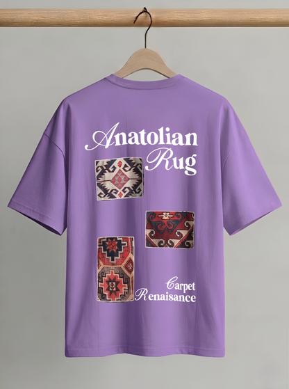 Evenway Anatolian Rug Beige Oversized Cultural Graphic Shirt