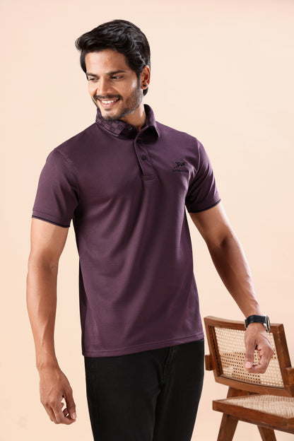 Evenway Men's Premium Textured Polo Shirt for Casual Wear