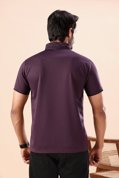 Evenway Men's Premium Textured Polo Shirt for Casual Wear