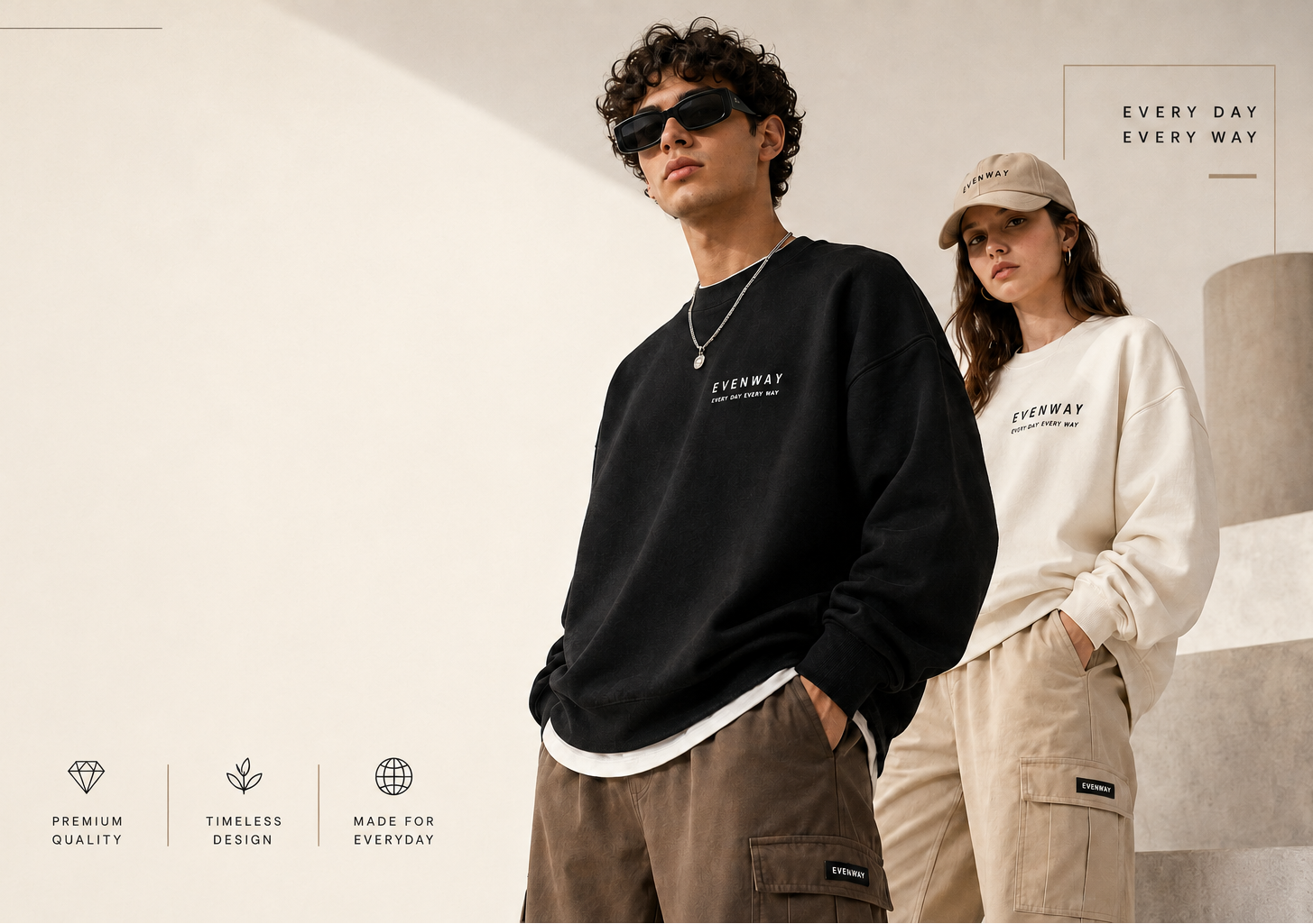 Men's oversized streetwear tee – Evenway India