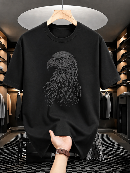 Evenway Midnight Eagle Graphic T-Shirt Minimalist Dot Art Tee