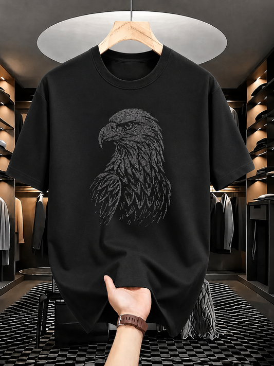 Evenway Midnight Eagle Graphic T-Shirt Minimalist Dot Art Tee