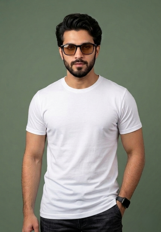Evenway Men's Regular Fit Plain T-Shirt | 100% Cotton Crew Neck Tee