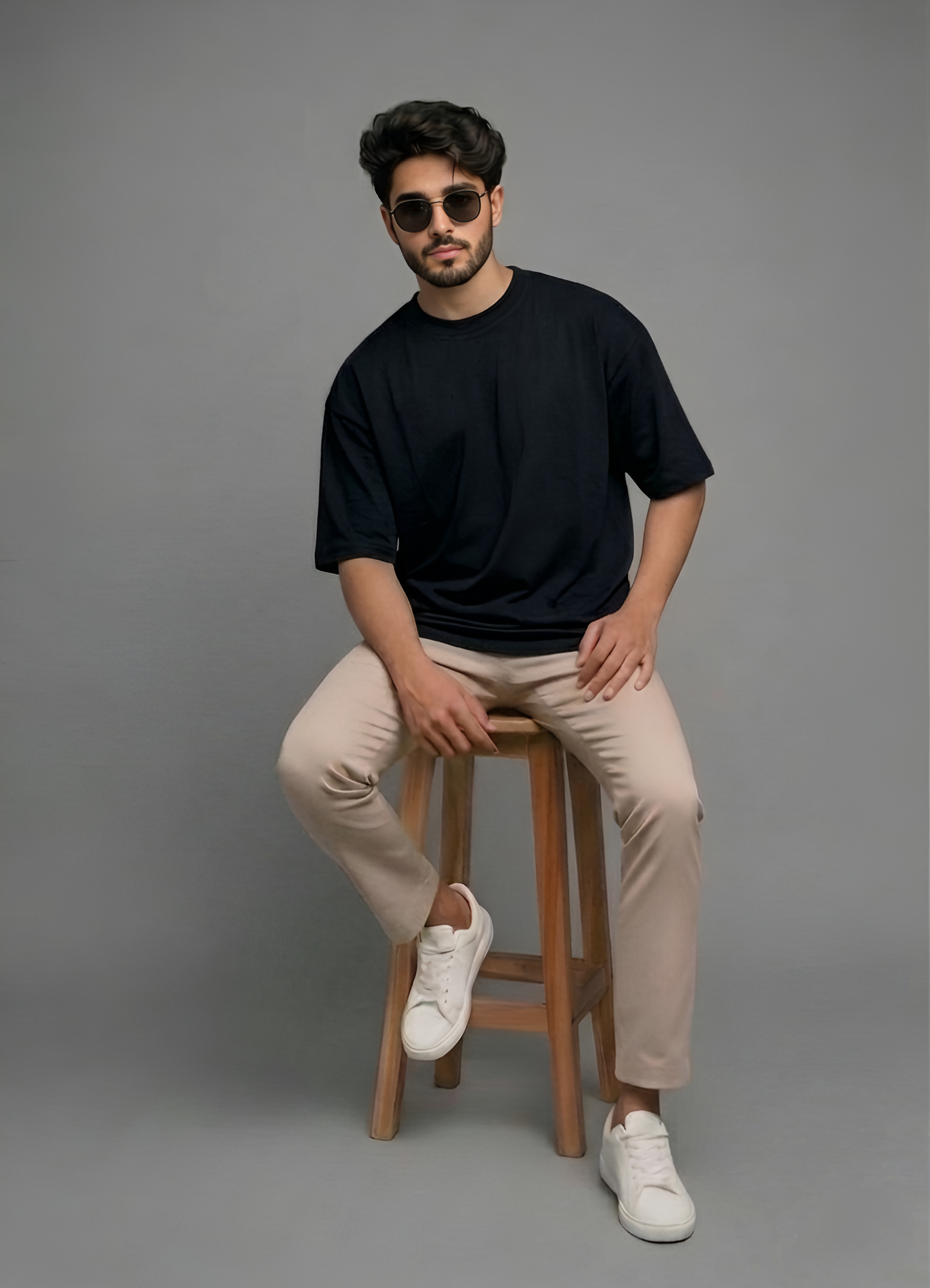Premium Unisex Oversized Black Heavyweight Drop Shoulder Tee