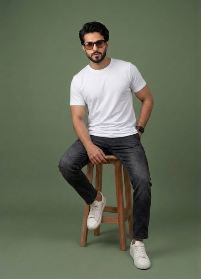 Evenway Men's Regular Fit Plain T-Shirt | 100% Cotton Crew Neck Tee