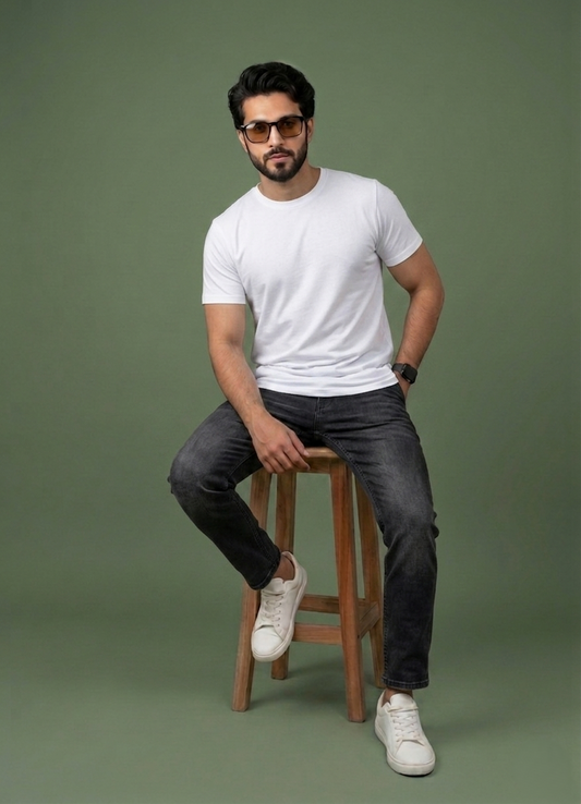 Evenway Men's Regular Fit Plain T-Shirt | 100% Cotton Crew Neck Tee