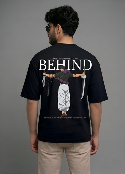 Evenway "Left It All Behind" Graphic Oversized T-Shirt – Premium Black Anime Streetwear