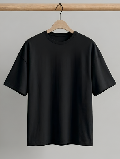 Premium Unisex Oversized Black Heavyweight Drop Shoulder Tee
