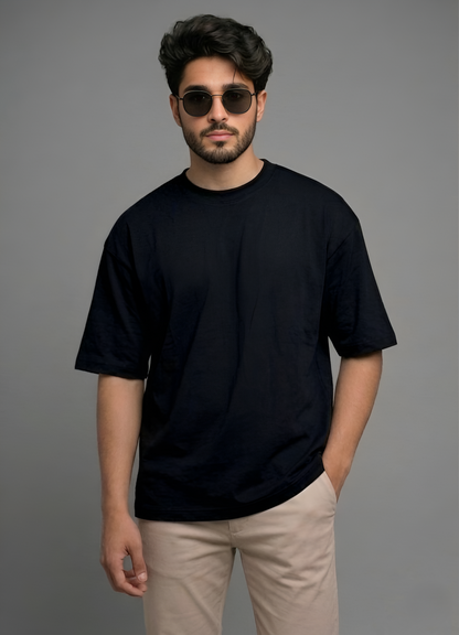 Premium Unisex Oversized Black Heavyweight Drop Shoulder Tee