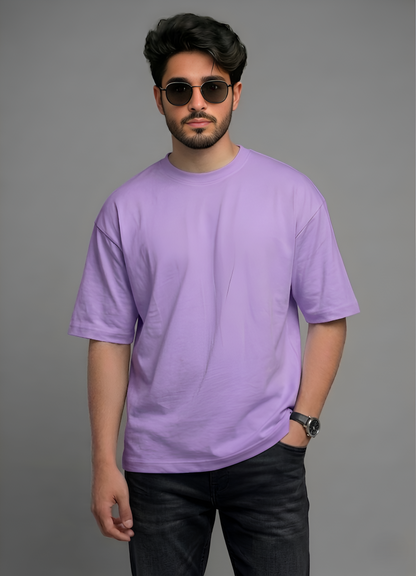 Premium Oversized Lavender Heavyweight Drop Shoulder Tee