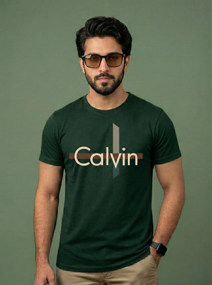 Premium Men's "Calvin" Graphic Logo T-Shirt | Modern Style