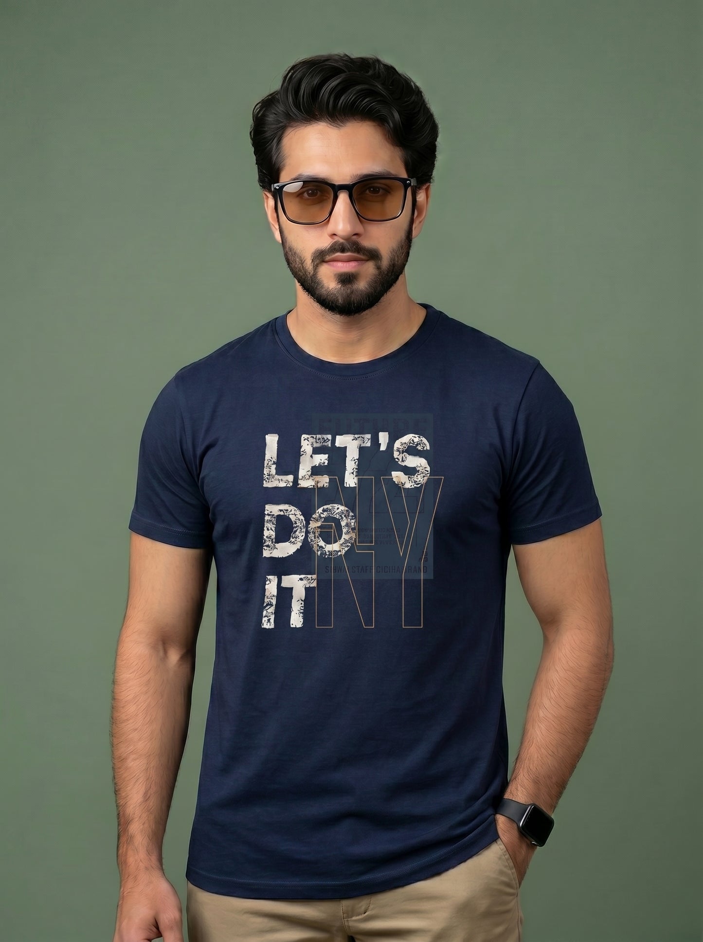 "Men's 'Let's Do It' Graphic Printed Cotton T-Shirt"