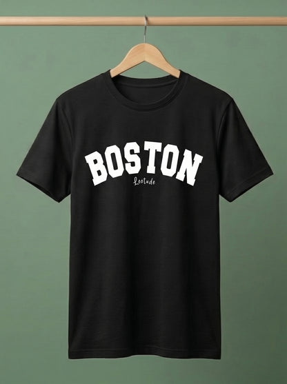 Men's "Boston" Graphic T-Shirt | Premium Cotton Crewneck Tee | Casual Streetwear