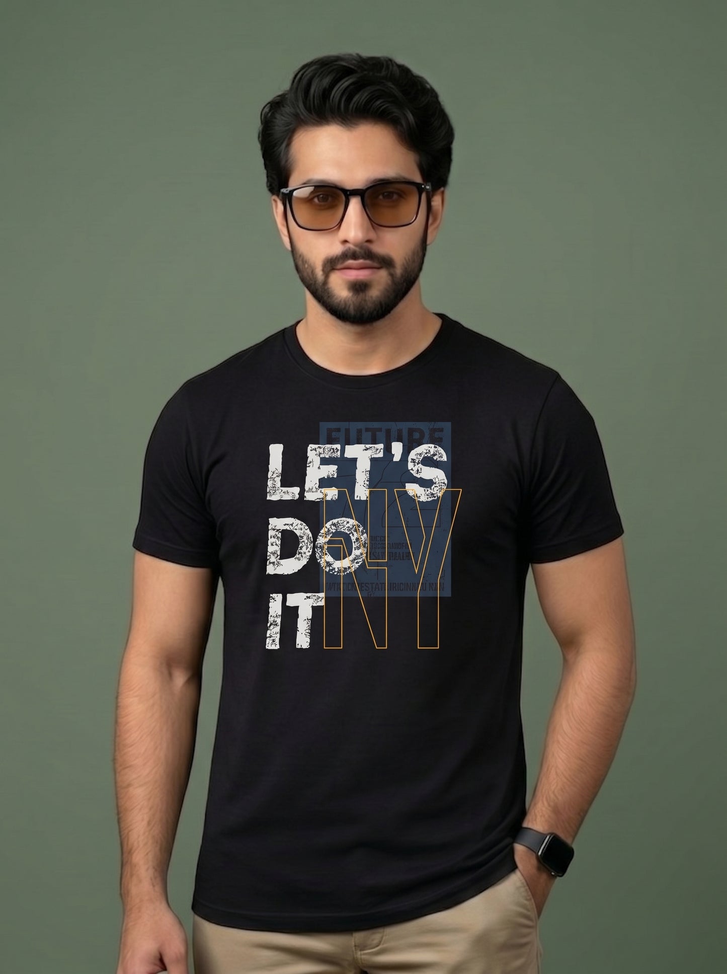 "Men's 'Let's Do It' Graphic Printed Cotton T-Shirt"