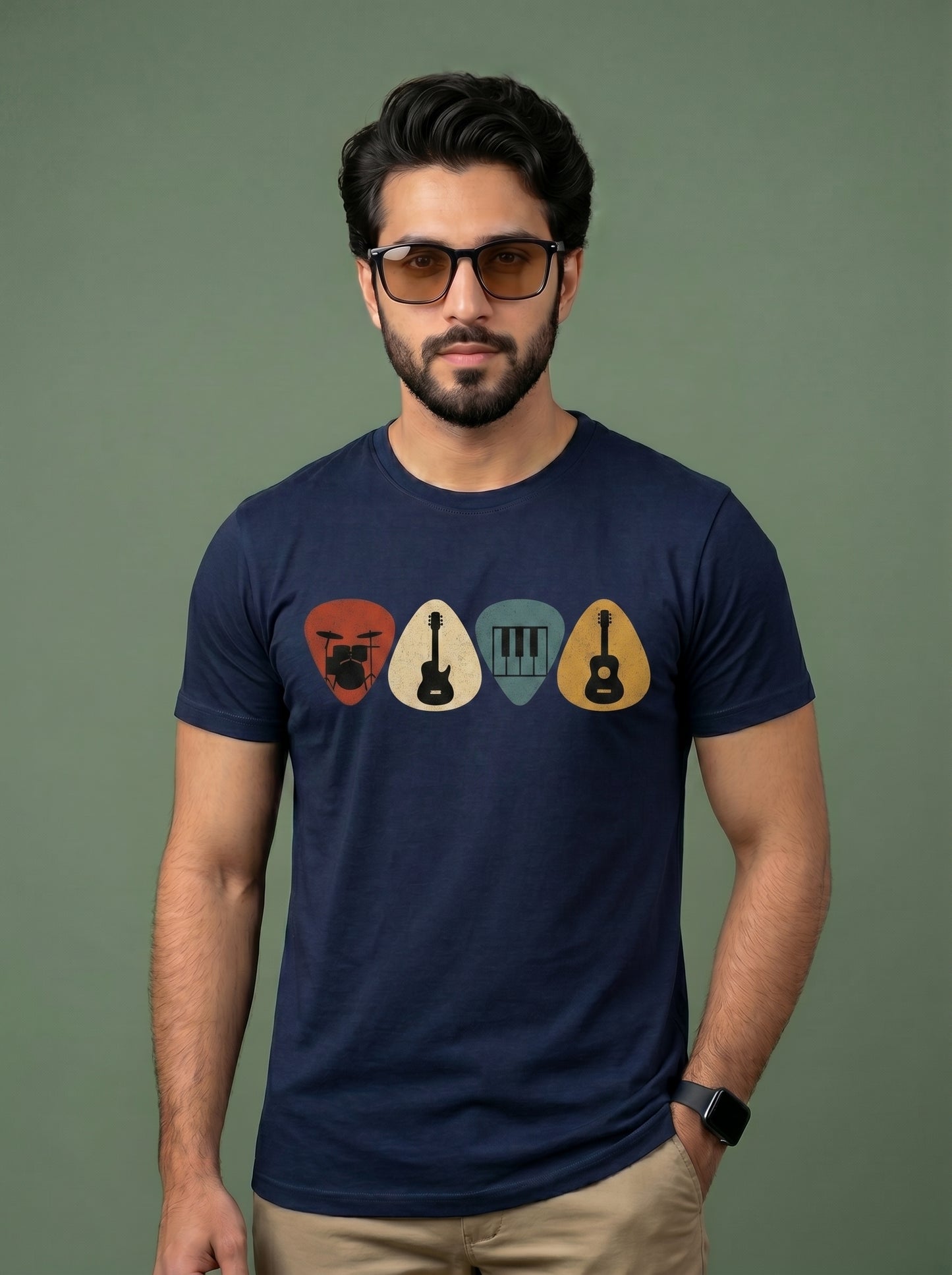 Vintage Music Instrument Graphic T-Shirt
