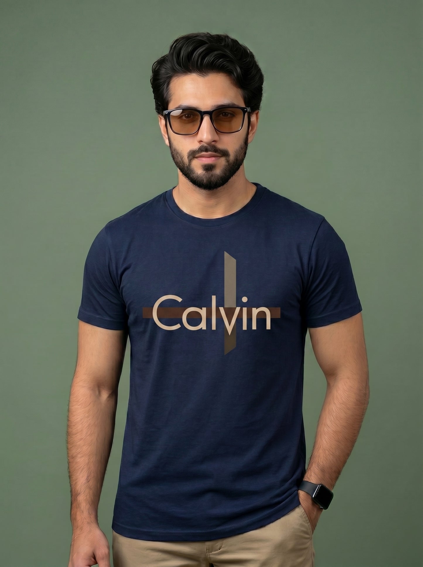 Premium Men's "Calvin" Graphic Logo T-Shirt | Modern Style