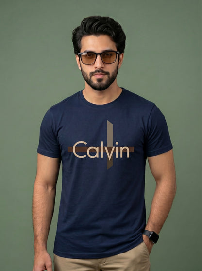 Premium Men's "Calvin" Graphic Logo T-Shirt | Modern Style