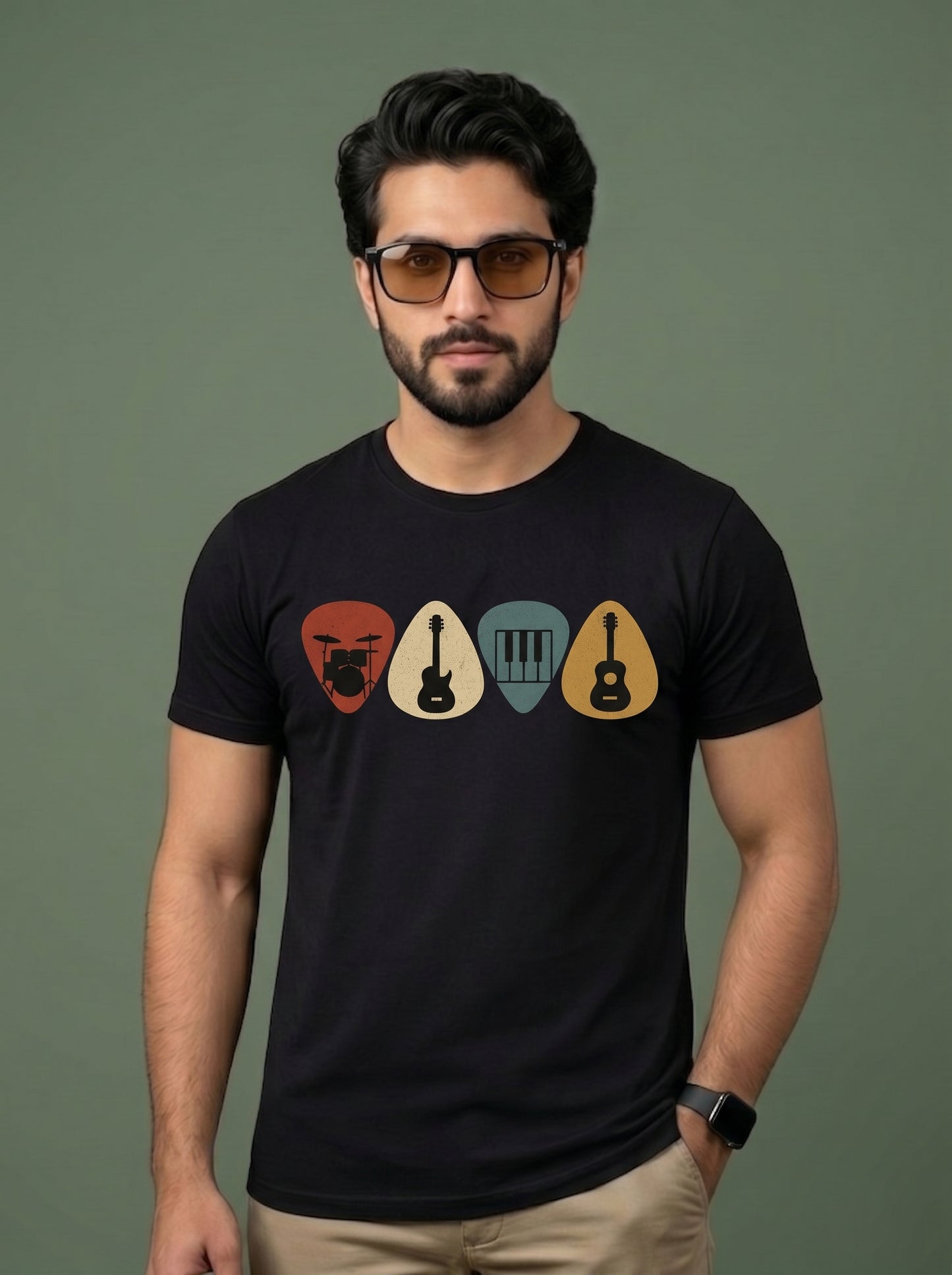 Vintage Music Instrument Graphic T-Shirt
