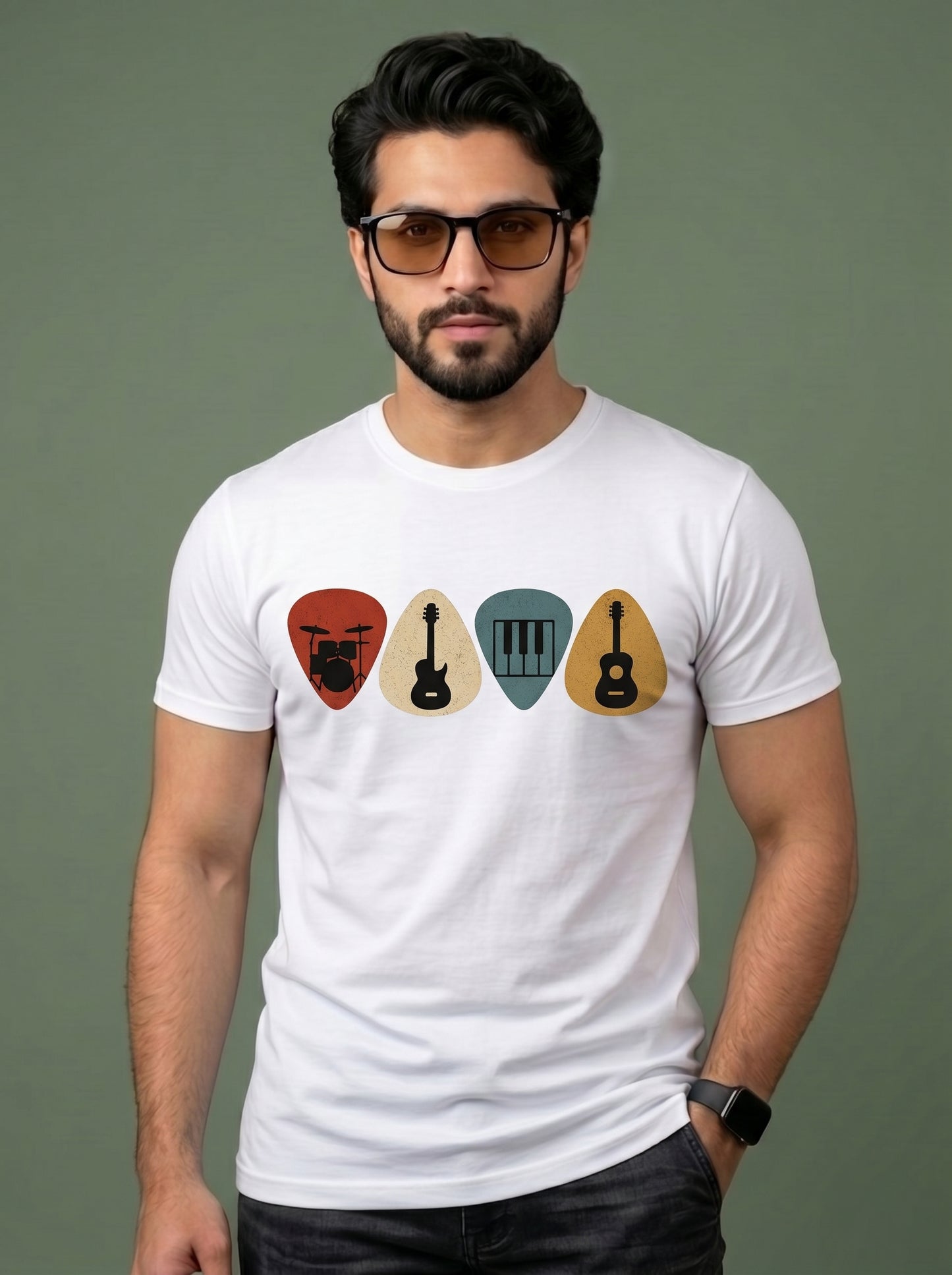 Vintage Music Instrument Graphic T-Shirt