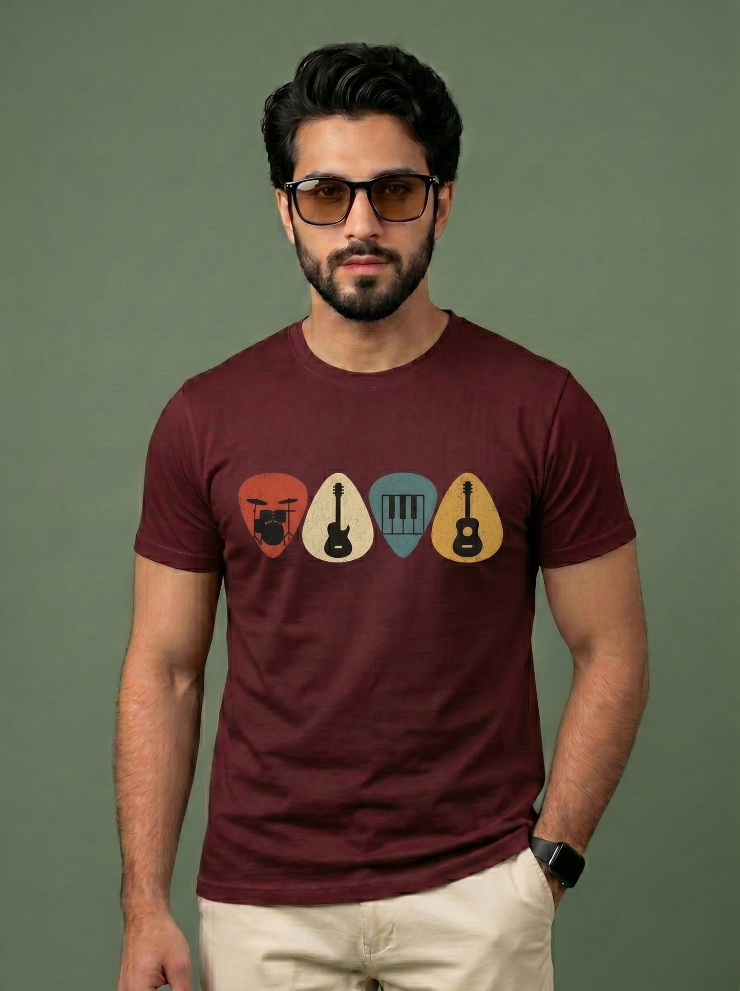 Vintage Music Instrument Graphic T-Shirt
