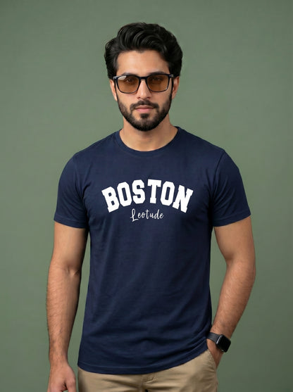 Men's "Boston" Graphic T-Shirt | Premium Cotton Crewneck Tee | Casual Streetwear