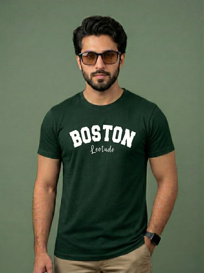 Men's "Boston" Graphic T-Shirt | Premium Cotton Crewneck Tee | Casual Streetwear
