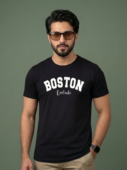 Men's "Boston" Graphic T-Shirt | Premium Cotton Crewneck Tee | Casual Streetwear