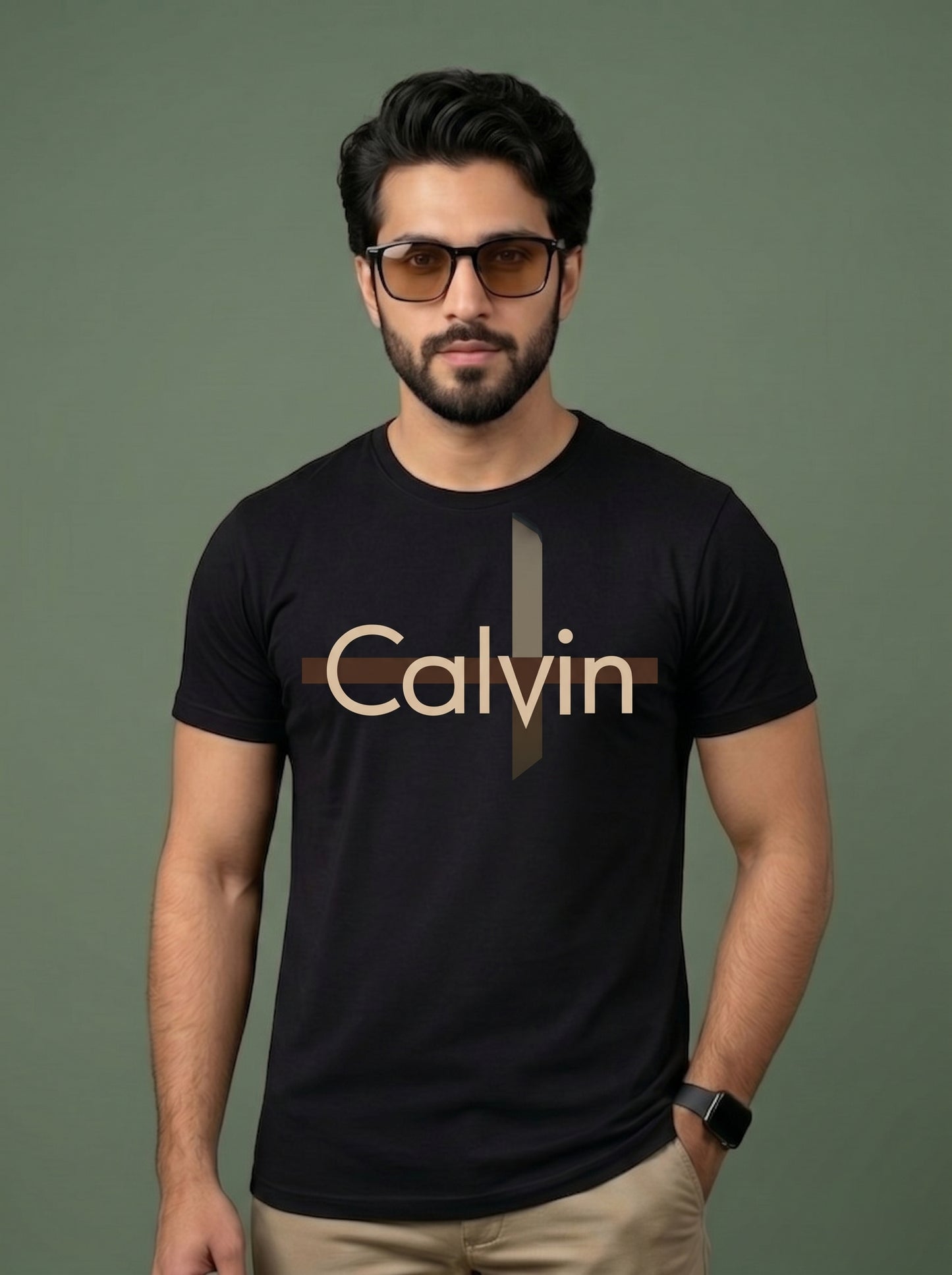 Premium Men's "Calvin" Graphic Logo T-Shirt | Modern Style