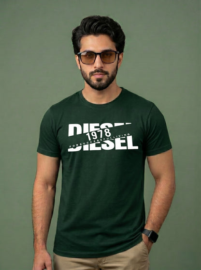 Evenway Men's Diesel 1978 Graphic Printed T-Shirt | Premium Cotton Casual Round Neck Tee