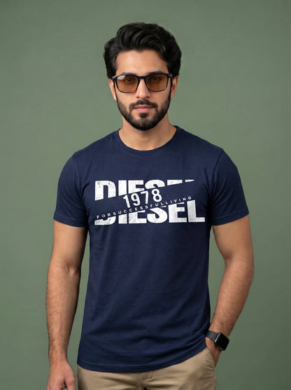 Evenway Men's Diesel 1978 Graphic Printed T-Shirt | Premium Cotton Casual Round Neck Tee