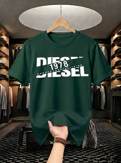 Evenway Men's Diesel 1978 Graphic Printed T-Shirt | Premium Cotton Casual Round Neck Tee