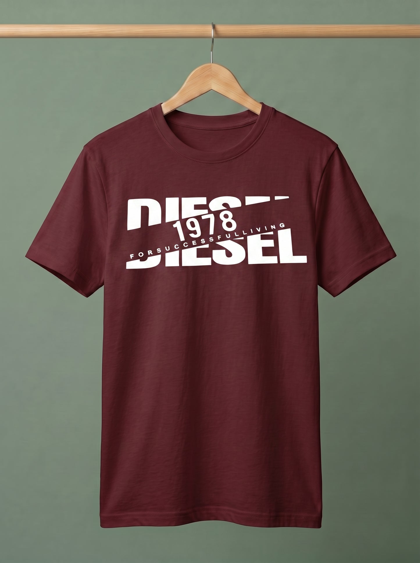 Evenway Men's Diesel 1978 Graphic Printed T-Shirt | Premium Cotton Casual Round Neck Tee