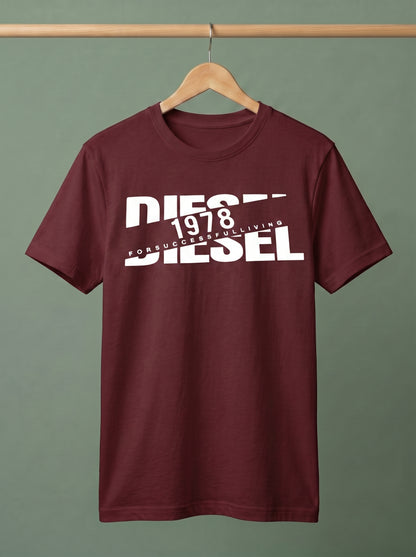 Evenway Men's Diesel 1978 Graphic Printed T-Shirt | Premium Cotton Casual Round Neck Tee