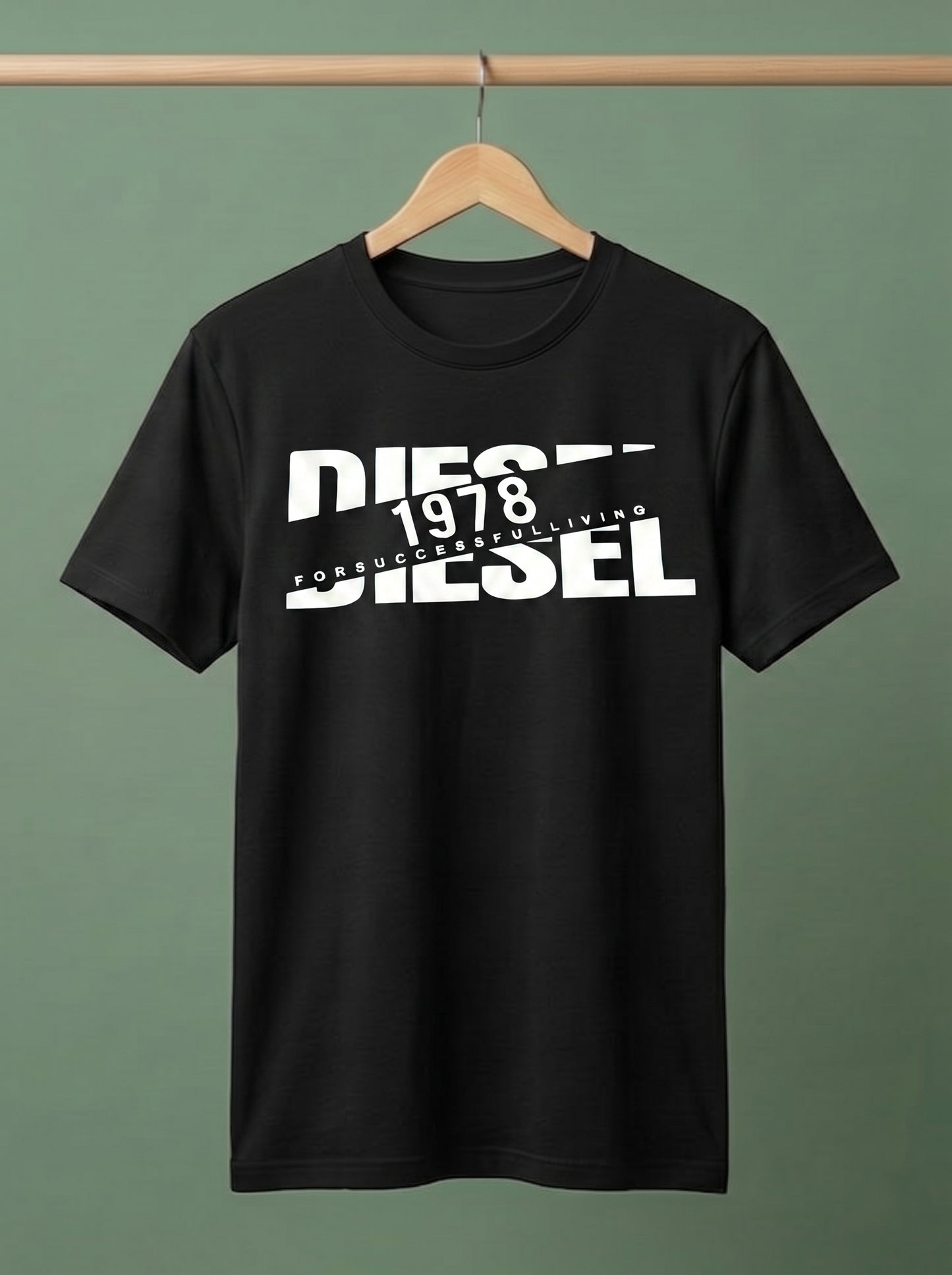 Evenway Men's Diesel 1978 Graphic Printed T-Shirt | Premium Cotton Casual Round Neck Tee