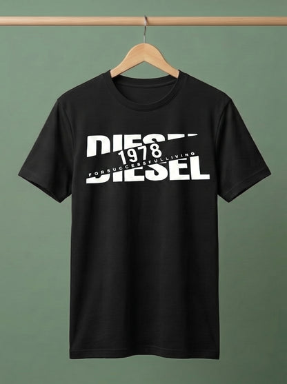 Evenway Men's Diesel 1978 Graphic Printed T-Shirt | Premium Cotton Casual Round Neck Tee