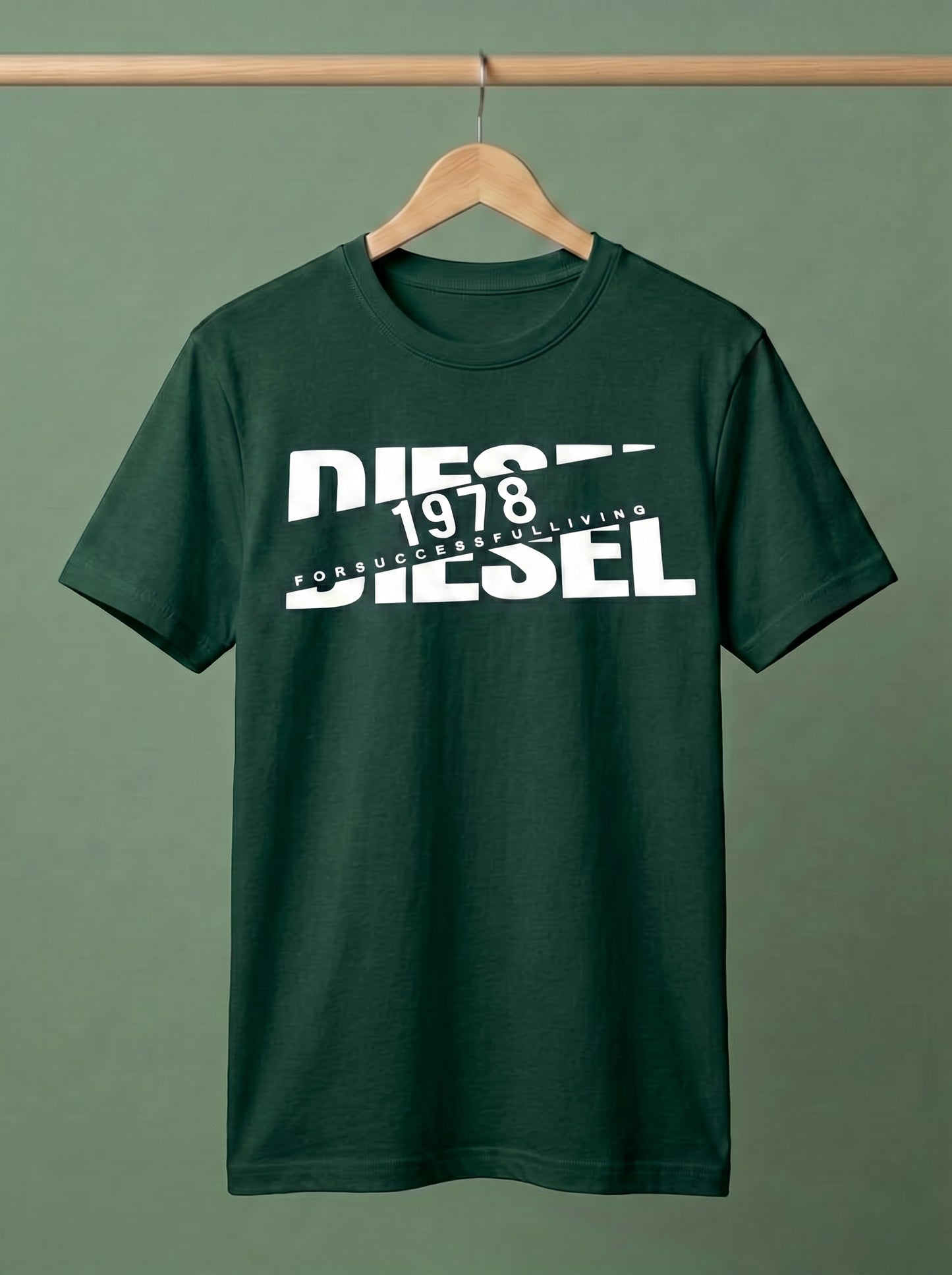 Evenway Men's Diesel 1978 Graphic Printed T-Shirt | Premium Cotton Casual Round Neck Tee