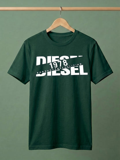 Evenway Men's Diesel 1978 Graphic Printed T-Shirt | Premium Cotton Casual Round Neck Tee