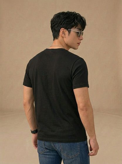 Essential Men's Black Crewneck T-Shirt - Premium Cotton