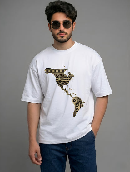 Evenway Latin America Map Graphic Premium Cotton Oversized Tee