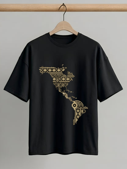 Evenway Latin America Map Graphic Premium Cotton Oversized Tee
