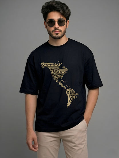 Evenway Latin America Map Graphic Premium Cotton Oversized Tee