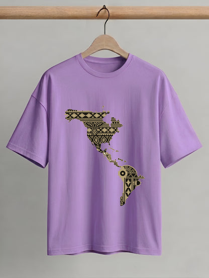 Evenway Latin America Map Graphic Premium Cotton Oversized Tee
