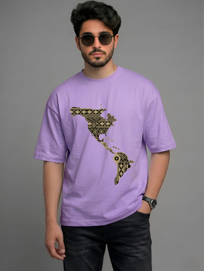 Evenway Latin America Map Graphic Premium Cotton Oversized Tee