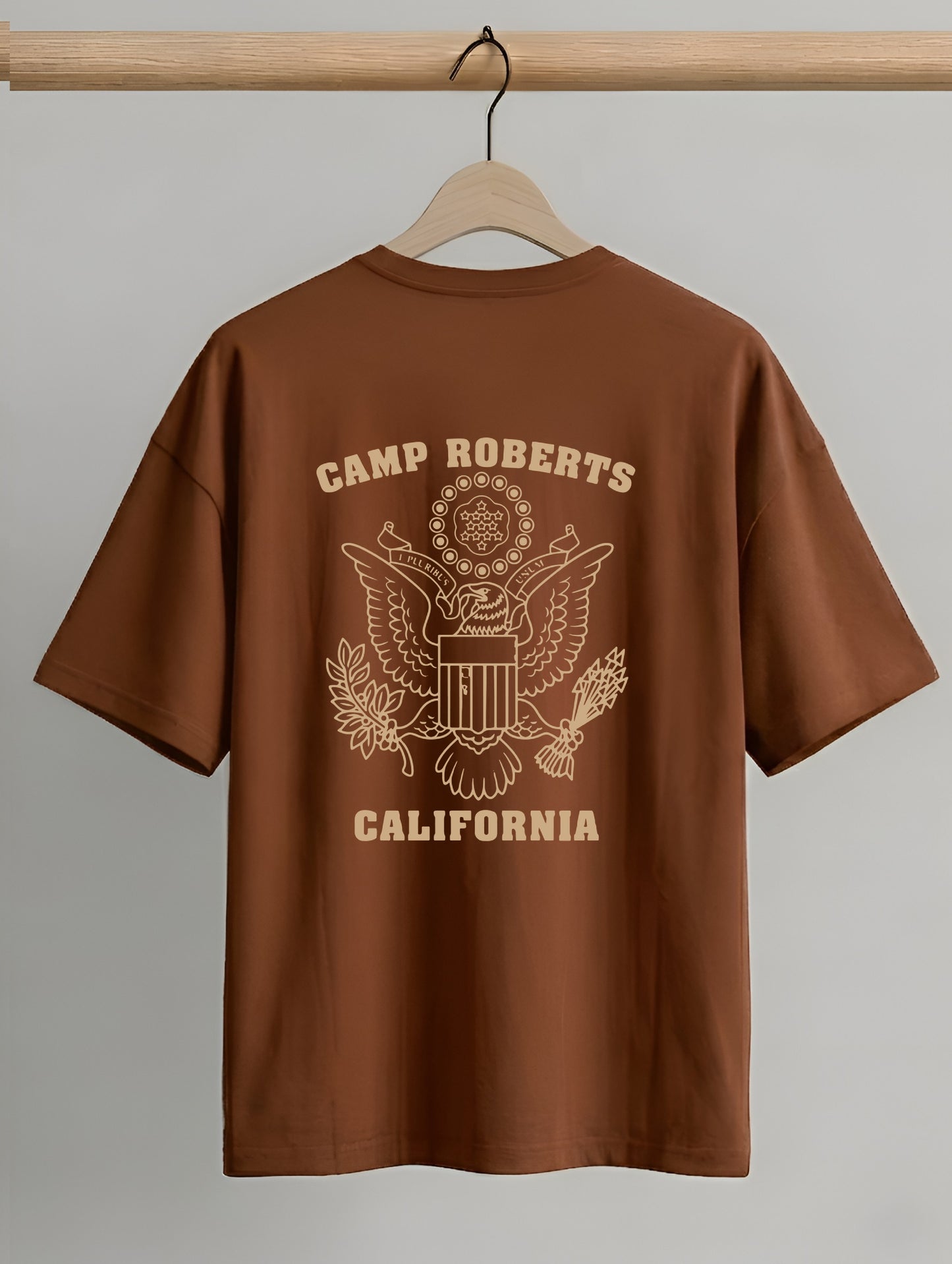 Evenway Camp Roberts California Back Print Oversized Cotton Tee