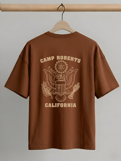 Evenway Camp Roberts California Back Print Oversized Cotton Tee