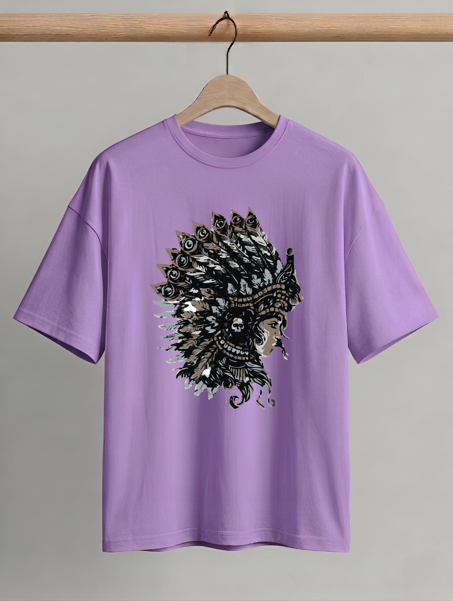 Evenway Tribal Feather Headdress Graphic Native Inspired Tee